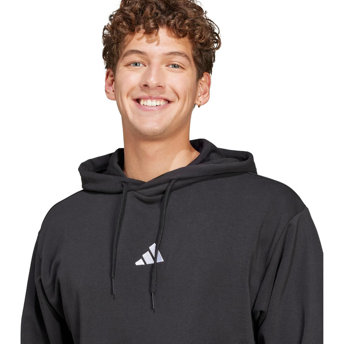 Чоловічий худі Adidas Essential Feelcozy з французьким трикотажем, чорний/білий, розмір XS