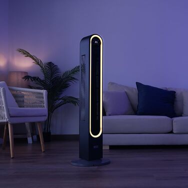 Турбовентилятор Cecotec EnergySilence 9090 Skyline Ionic, 119 см, 45 Вт, іонізатор, LED-дисплей, пульт ДК, 3 режими, 12 год таймер, осциляція 70º, висота 47' (42' висота), чорний