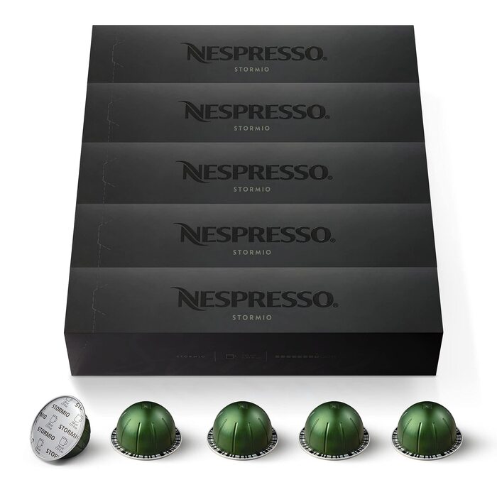 Кава Nespresso Vertuo Stormio, Арабіка, темне обсмаження, 100 капсул (230 мл) | Сумісна з VERTUO