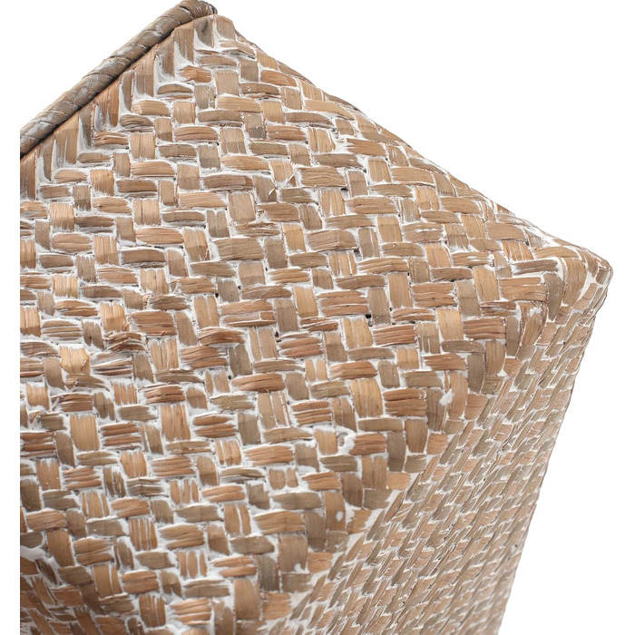 Кошик для зберігання з морської трави з кришкою, 30×18×15 см, натуральний ротанг, білий, середній розмір