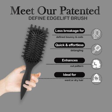 Щітка для локонів Lockenbürste: розгладжує, формує, не тягне, нейлон, унісекс (24 см)