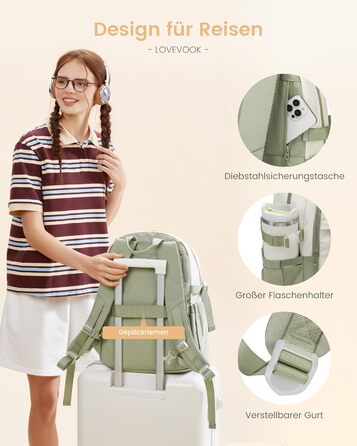 LOVEVOOK Рюкзак для школи дівчинки-підлітка, 15.6 дюймів, рюкзак для ноутбука, легка шкільна сумка, рюкзак для школи, середньої школи, з помпоном, повсякденний, світло-жовтогарячий