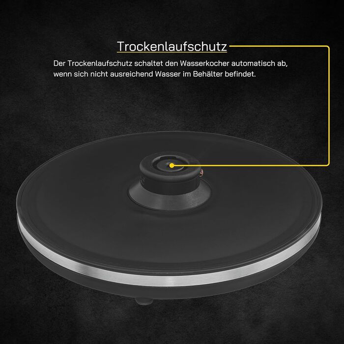 Електричний чайник Water 3300 C, 1,7 л, 2200 Вт, з захистом від накипу, чорний
