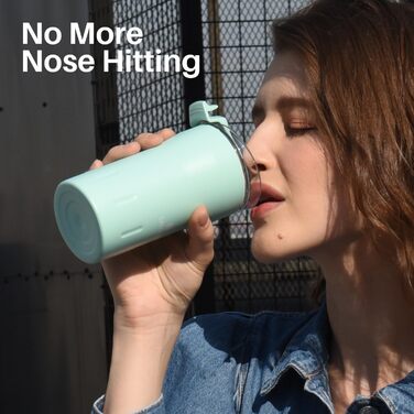 Термокружка SANTECO 350 мл з нержавіючої сталі 18/8, подвійні стінки, ізольована, з кришкою, не містить BPA, темно-зелена