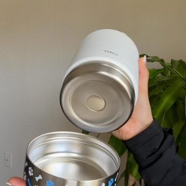 GiNT Термопляшка з нержавіючої сталі для собак та людей, 3-в-1, з мисками та сумкою, вилка-поїльник, для подорожей, прогулянок, кемпінгу, авто (Зелена)