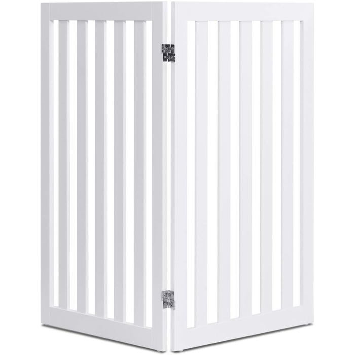 Захисний бар'єр для собак COSTWAY 89 см, 4 панелі, дерев'яний, дитячий, розкладний, захист від сходів, гнучкий, білий