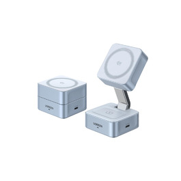 Зарядний пристрій UGREEN MagFlow 2-в-1 MagSafe 25W з підтримкою Qi2, нахильний 70°, для iPhone 16/17, AirPods та Pixel 10 Pro XL, з кабелем 1м