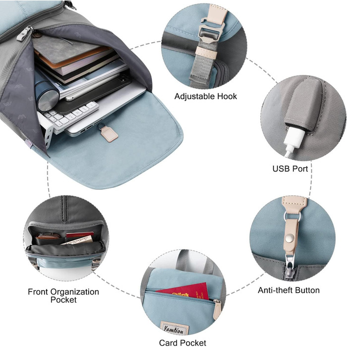 Жіночий рюкзак YAMTION з відділенням для ноутбука 17