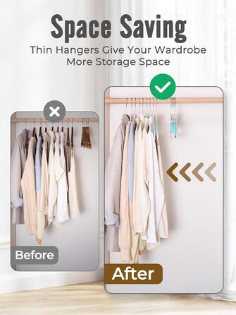 20 шт. Плечики для одягу HOUSE DAY з пластику, неслизькі, для вологого та сухого одягу, обертаються на 360°, міцні, економія місця