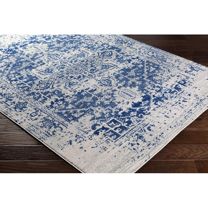 Surya Syracuse Vintage Rug Large - Rug Living Room 200x274 cm, Dining Room, Bedroom - Oriental Rug Boho Style - Carpet Living Room, Colorful Pattern, Blue and Beige Blue and Beige 200 x 280 cm