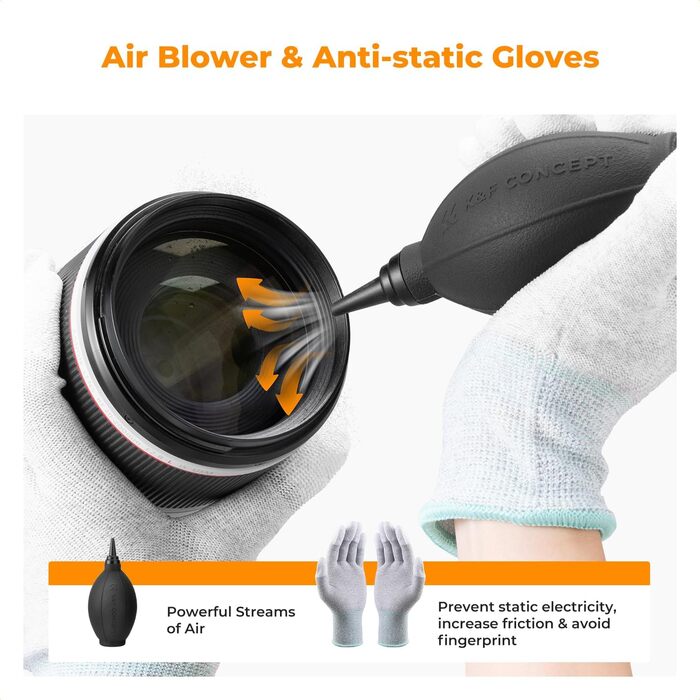 Набір для чищення об'єктивів K&F Concept 15-в-1 (з рідиною) - для фотографів