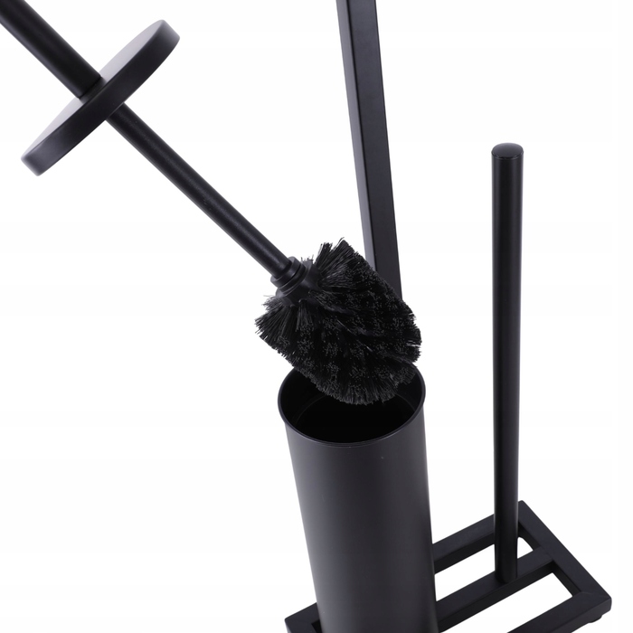 Підставка для туалетного паперу з тримачем та йоржиком для унітаза, чорна, стиль лофт, Yoka Home