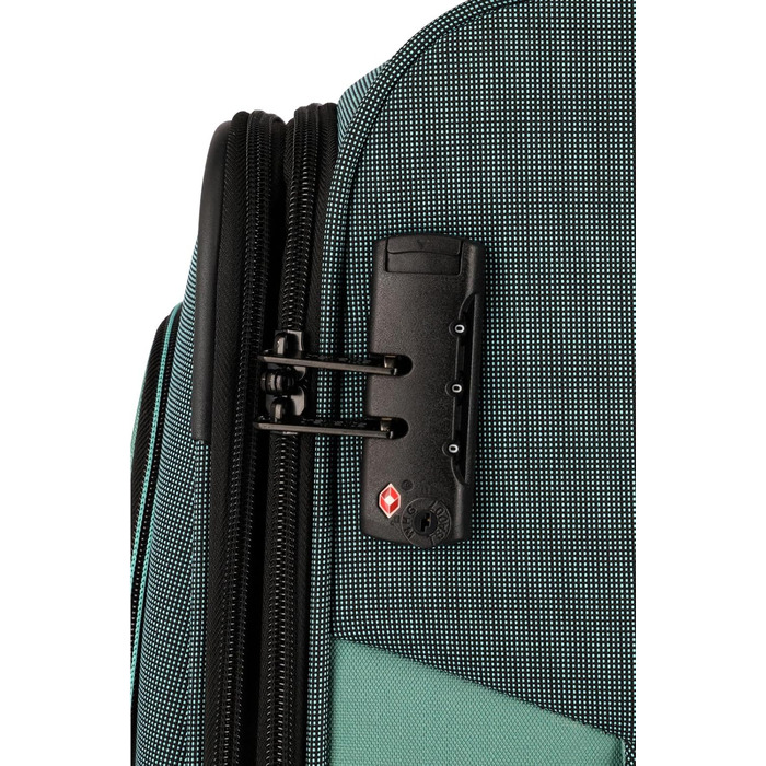 Travelite 4-Wheel Luggage Size L Softshell made from recycled material, Luggage Series VIIA: Trolley with expandable gusset + edge protection, 77 cm, 91-103 liters
