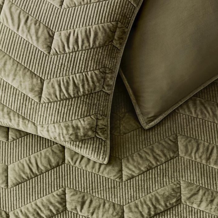 Шовкова стельова ковдра SHALALA King Size, смугаста постільна ковдра, легка шовкова ковдра, розкішна ковдра з велюру та покривало, м'яка, з мікрофібри, для всіх сезонів (світло-тауп) King(270x240 см), Full/Queen(240x240 см), оливковий