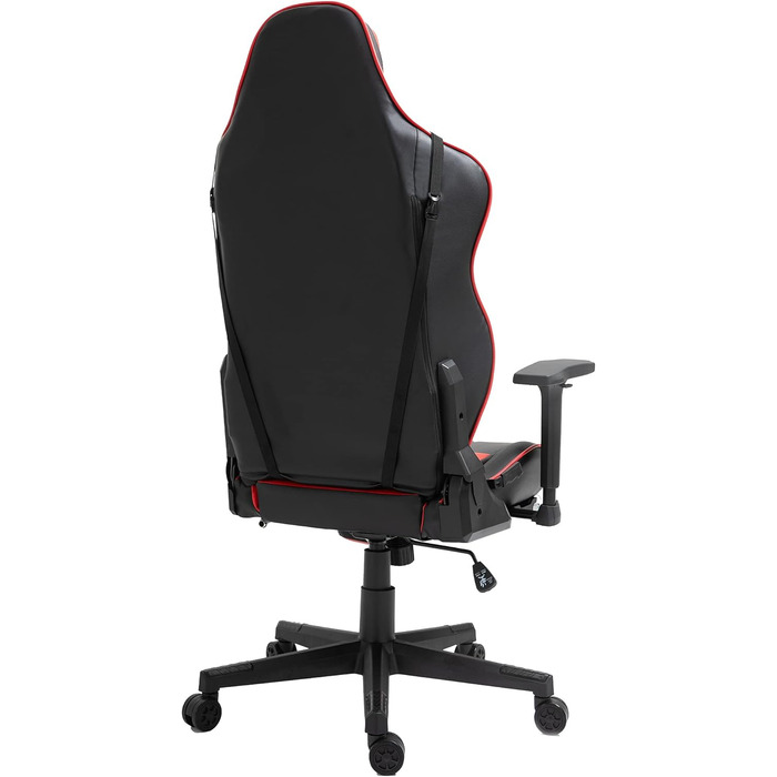 TRISENS Gaming Chair Racing Style Seat with Sports Seat and Ergonomic 4D Armrests, Color: Black/Red without Footrest Black / Red Without Footrest