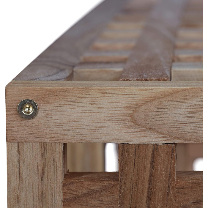 Relaxdays Wall Shelf Bathroom, Walnut with 5 Compartments, for Bathroom, Hallway and Living Room, H x W x D: 50 x 50 x 15 cm, natural