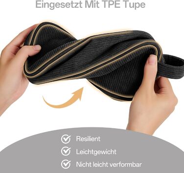 Косметичка для жінок Kalidi з корду, містка, з відділеннями, металева блискавка, для подорожей, темно-зелений (чорний)