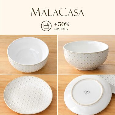 Набір кавових чашок з блюдцем MALACASA, 8 предметів, на 4 персони, керамічний сервіз, об'єм 180 мл, для кави, чаю, десертів, бежевий