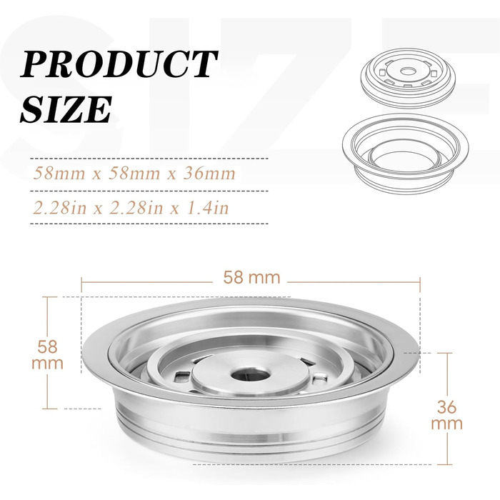 FOVNOT Reusable Coffee Capsule Adapter, 150 ML Stainless Steel Coffee Pad Adapter Coffee Pad Converter with 4 Stickers Compatible for Vertuo Next/Vertuo POP/Vertuoline GCA1/Delonghi ENV135
