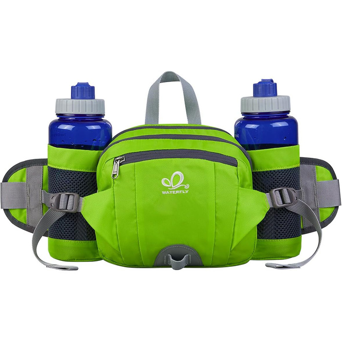 Водонерозуміла поясна сумка Waterfly з тримачем для пляшки, регульованим ремінцем, кишенею для телефону, для хандлінгу собак, піших прогулянок, подорожей, кемпінгу (світло-зелена)
