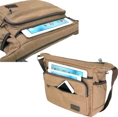 Чоловіча водонепроникна сумка через плече Jakago з тканини, сумка для роботи, подорожей, відпочинку, повсякденного використання, коричнева