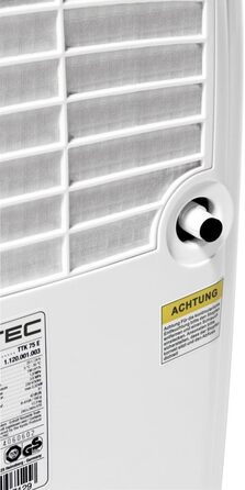 Електричний осушувач повітря Trotec TTK 75 E – продуктивність 20 л/день – площа 45 м² / 110 м³ – з автовимкненням