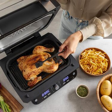 Cecotec Oil-Free Hot Air Fryer, 8 L, Cecofry FireDome 8000 Pro. 1700 W, Double Heating, 4 Grill Levels, 12 Predefined Modes, Adjustable Temperature and Time, 8-Liter Accessory Kit