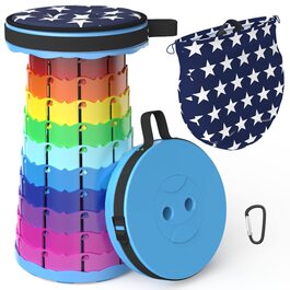 Складний туристичний стільчик Alevmoom, телескопічний, для кемпінгу, риболовлі, BBQ, 600lbs, колір: сіро-зелений (райдужний)