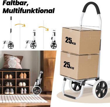 Тролей для покупок Eskey з термокишенею – складаний, водонепроникний, 50L (Чорний)