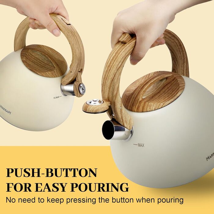 Чайник заварний з нержавіючої сталі Teekessel Pfeifende для плити та індукції, 2.5 л, зелений