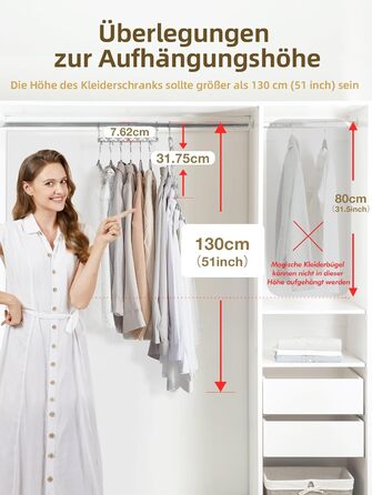 Набір з 4 металевих вішалок HOUSE DAY: економія місця, неслизьке покриття, для шафи, організація простору, ідеально як подарунок