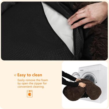 Ортопедичне ліжко для собак HMTOPE: кругла подушка, собаче ліжко, диван для котів, донат, м'яке гніздо, 70 см Ø, (120 x 120 x 20 см), коричневий