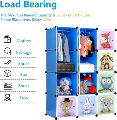 BRIAN & DANY Expandable Kids' Storage Unit with Doors and Hooks