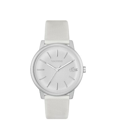 Годинник чоловічий Lacoste 12.12 Move Analog Quartz сріблясто-білий з силіконовим браслетом