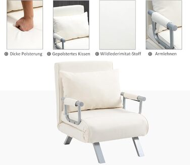 HOMCOM Convertible Sofa Bed with Adjustable Backrest