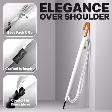 Гольф-парасолька Royal Walk XXL 120см для 2 особи, автоматична, вітростійка, з дерев'яною ручкою