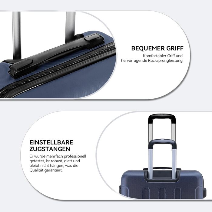 Набір валіз Beibye 2045 з трьох валіз-роликів, 3 шт. - набір валіз з твердим корпусом, 20 кольорів (Темно-зелений, Темно-синій)