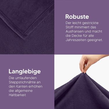 Плед Utopia Bedding: теплий та м'який флісовий плед 200x150 см (Lila)