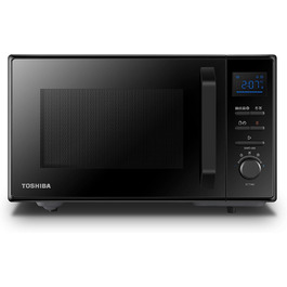 Мікрохвильова піч Toshiba 4-в-1 Freistehend MW2-AC25TF(BK) з конвекцією, грилем та комбінованою функцією, 25л, 900W, 1100W (гриль), 2100W (конвекція), емальоване покриття, пам'ять позиції обертового столу, чорний колір