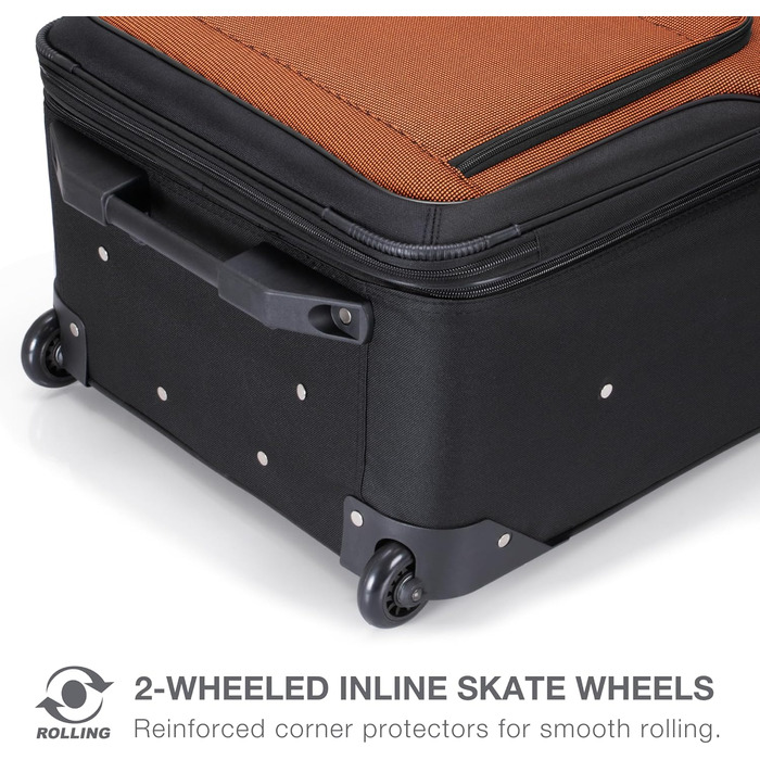 Набір валіз Travel Select Amsterdam: 8-piece set, 88 літрів, розширюваний, червоний, темно-синій, помаранчевий, сірий