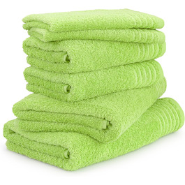 Möve Handtuchset New Classic 6-Piece Towel Set - 2x 30x50 cm + 2x 50x100 cm + 2x 67x140 cm, 100% Cotton, Wild Lime