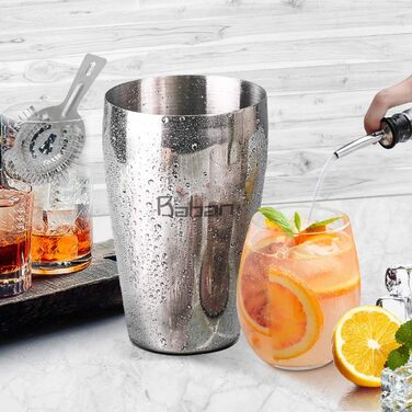 Набір для коктейлів Baban Edelstahl, 10 предметів: шейкер, підставка з бамбука, мірний стакан, барна ложка, 750 мл. Подарунок для дому або бару