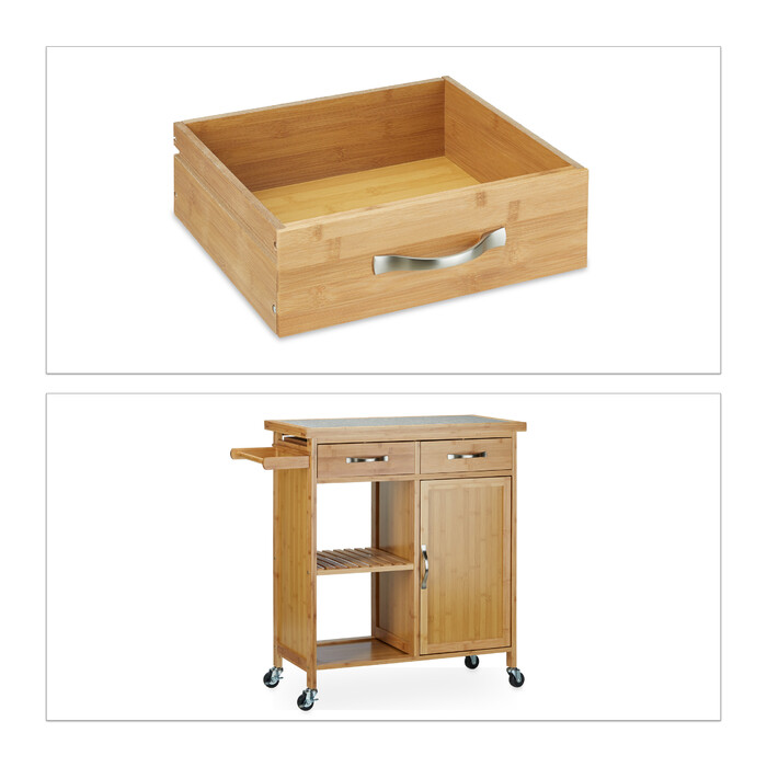Relaxdays Kitchen Cart with Marble Top