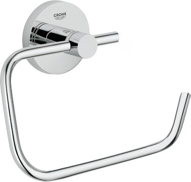 GROHE Essentials Toilet Paper Holder - Adhesive, No Cover, Chrome Finish