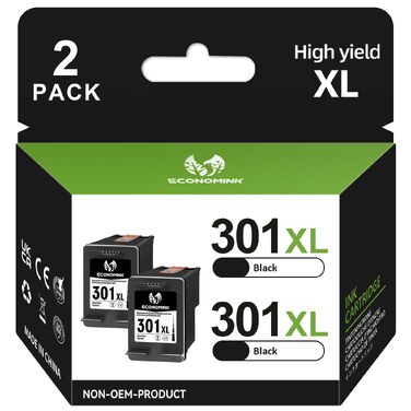 Картриджі Economink 301XL чорні сумісні для принтерів HP DeskJet 3050, 1050, 2544, Envy 4500, 4504, OfficeJet 2620, 4630, 4632, 4634 (комплект 2 шт.)