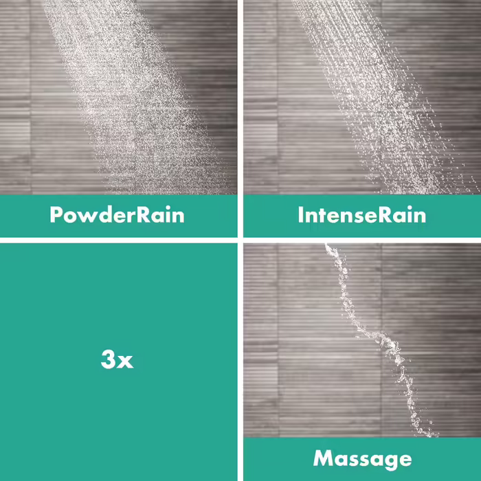 Душовий набір hansgrohe Pulsify Select S, ручна лійка з 3 режимами, водозберігаюча, шланг 0,65 м, тримач, матовий білий/чорний