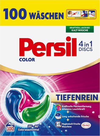 Капсули для прання кольорових речей Persil Discs 4in1 Color, 100 шт, для збереження кольору та чистоти