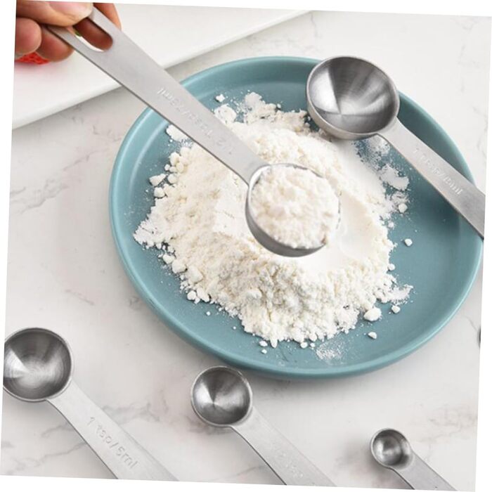 15-Piece Measuring Spoon Conversion Chart Multi-Purpose Scoop Portable Kitchen Gadgets Measuring Cup Mini-Scoop Portable Rice Spoon Espresso Spoon Kitchenware Silver Stainless Steel