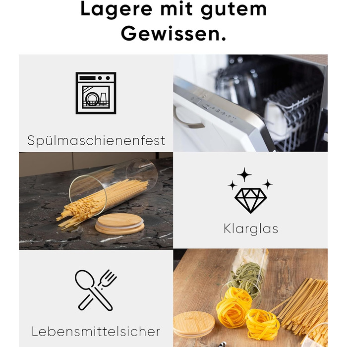 Набір контейнерів для зберігання Deco haus® 2 шт. 1.3л (з етикетками) - для кави, цукру, борошна, мюслі