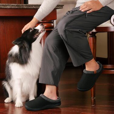 Чоловічі домашні тапочки MERRIMAC Slip-on з піною Memory, зручні, антиковзкі, чорного кольору (43/44 EU)